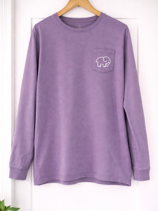 ivory ella Tops - Ivory Ella Long Sleeve Pocket Tee – Purple | Size Large